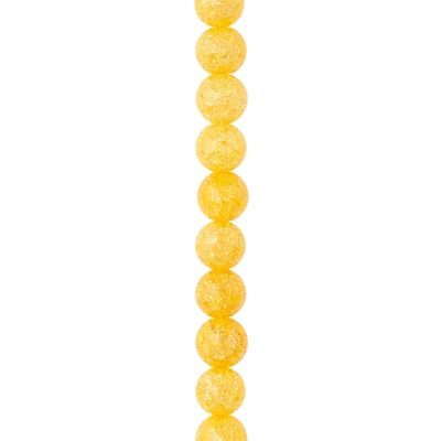 Yellow Crackled Quartzite Round Beads, 10mm by Bead Landing™