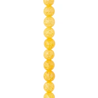 Yellow Crackled Quartzite Round Beads, 10mm by Bead Landing™