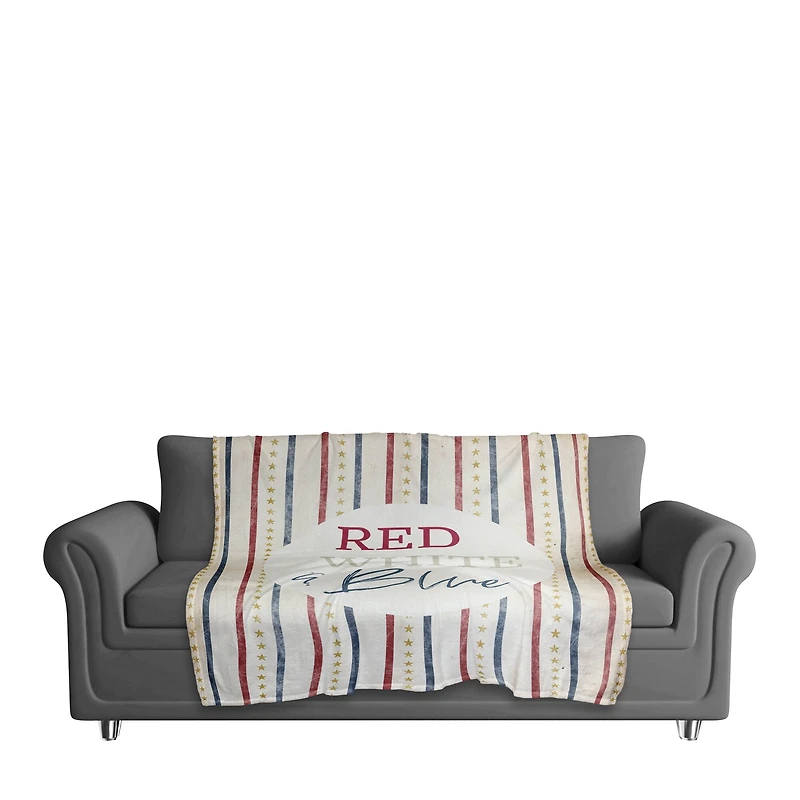 Red, White & Blue Coral Fleece Blanket