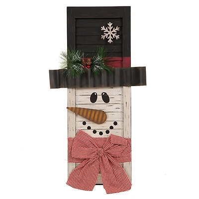 Glitzhome® 22" Wooden Snowman Shutter Décor