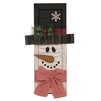 Glitzhome® 22" Wooden Snowman Shutter Décor