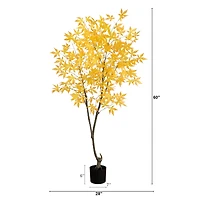 5ft. Yellow Autumn Maple Artificial Potted Tree