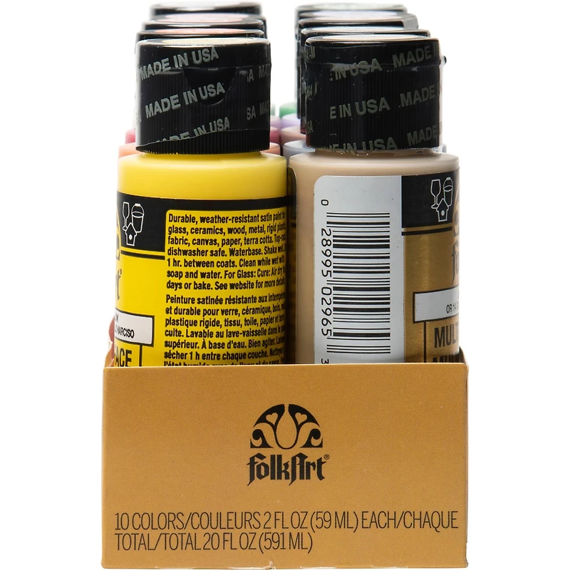 6 Packs: 10 ct. (60 total) FolkArt® Celebrations Multi-Surface Acrylic Paint Set