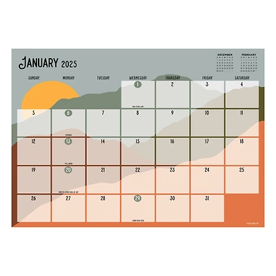 TF Publishing Medium 2025 Landscapes Monthly Blotter Desk Pad Calendar