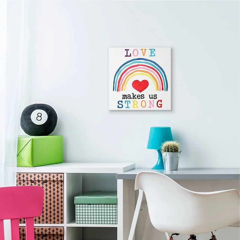 Stupell Industries Love Makes Us Strong Canvas Wall Art