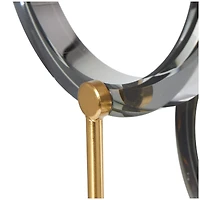 Silver Glass Geometric Round Hoop Sculpture Set