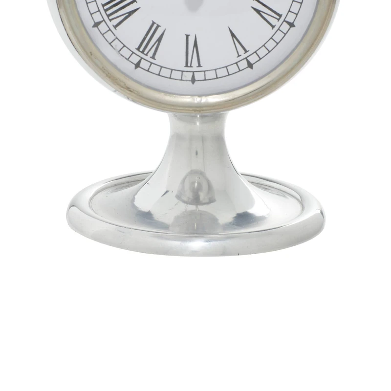 11" Silver Aluminum Coastal Clock