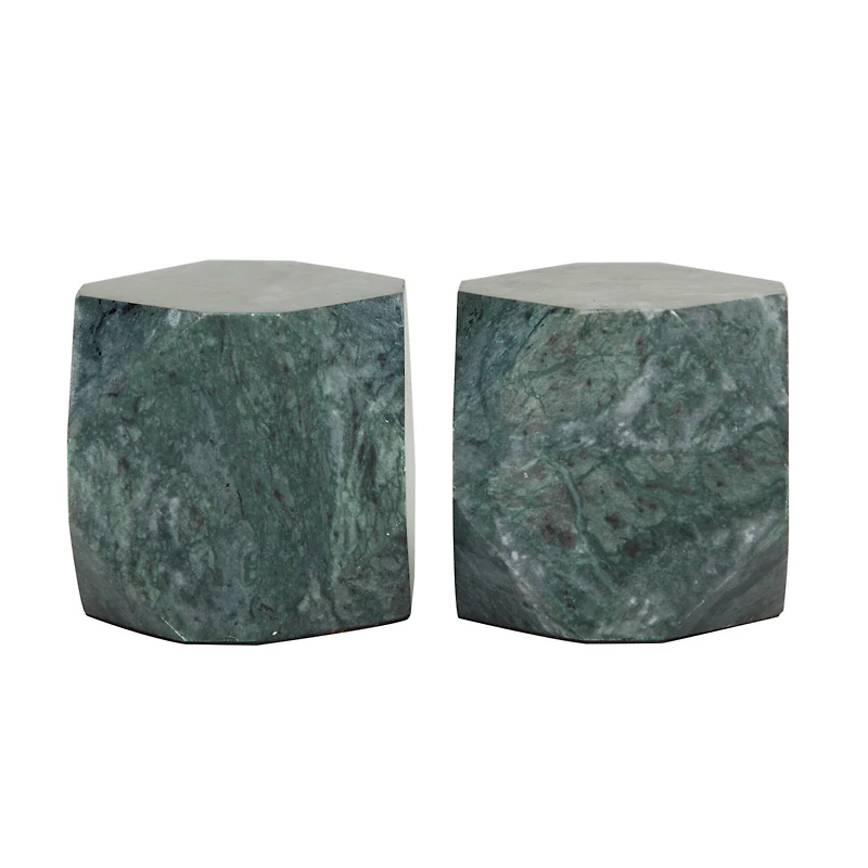 CosmoLiving by Cosmopolitan 4" Geometric Marble Block Bookend Set
