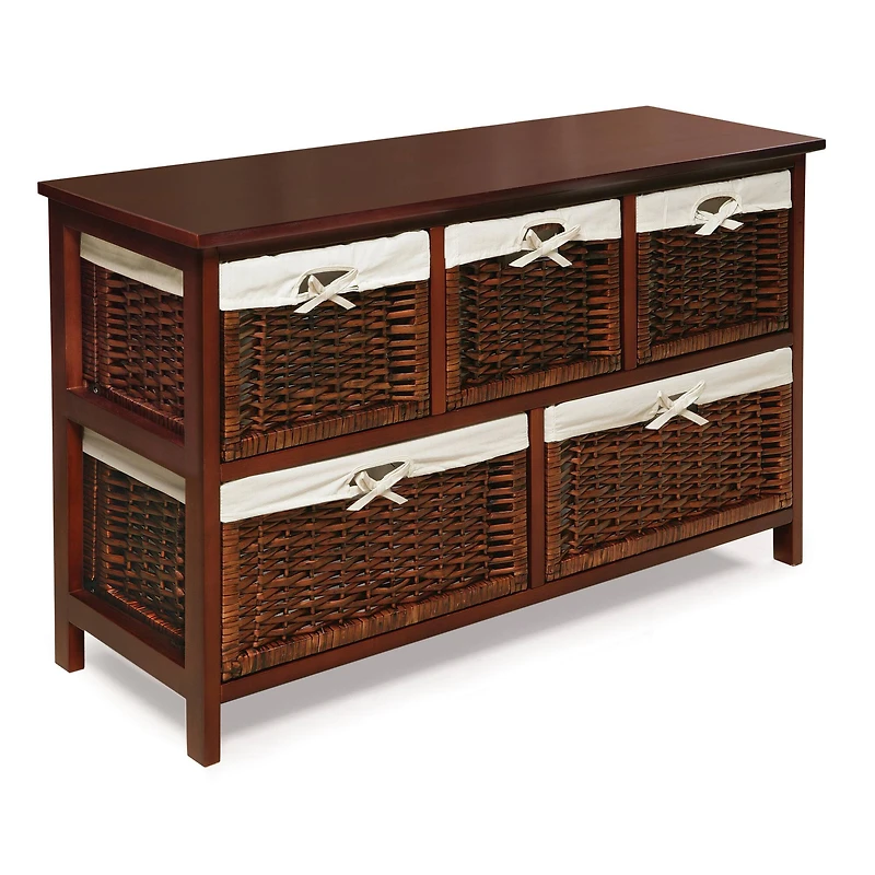 Badger Basket Cherry Five Wicker Basket Storage Unit