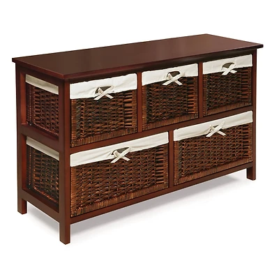 Badger Basket Cherry Five Wicker Basket Storage Unit