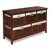 Badger Basket Cherry Five Wicker Basket Storage Unit