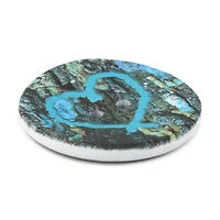 Dritz® 30mm Dark Turquoise Sustainable Coconut Round Heart Button, 3ct.