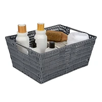 Simplify Charcoal Rattan Tote Basket Set, 3ct.