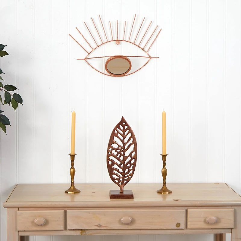 19" Gold Metal Eye Wall Mirror