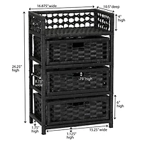 Household Essentials Woven 3 Drawer Chest with Cutout Handles
