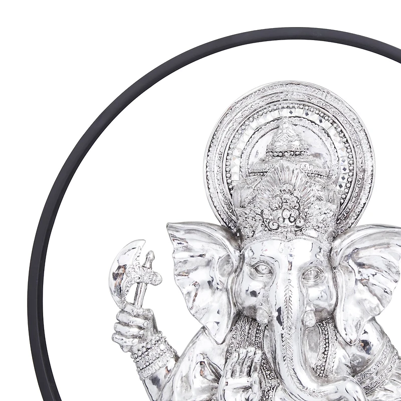 22" Black Polystone Eclectic Buddha