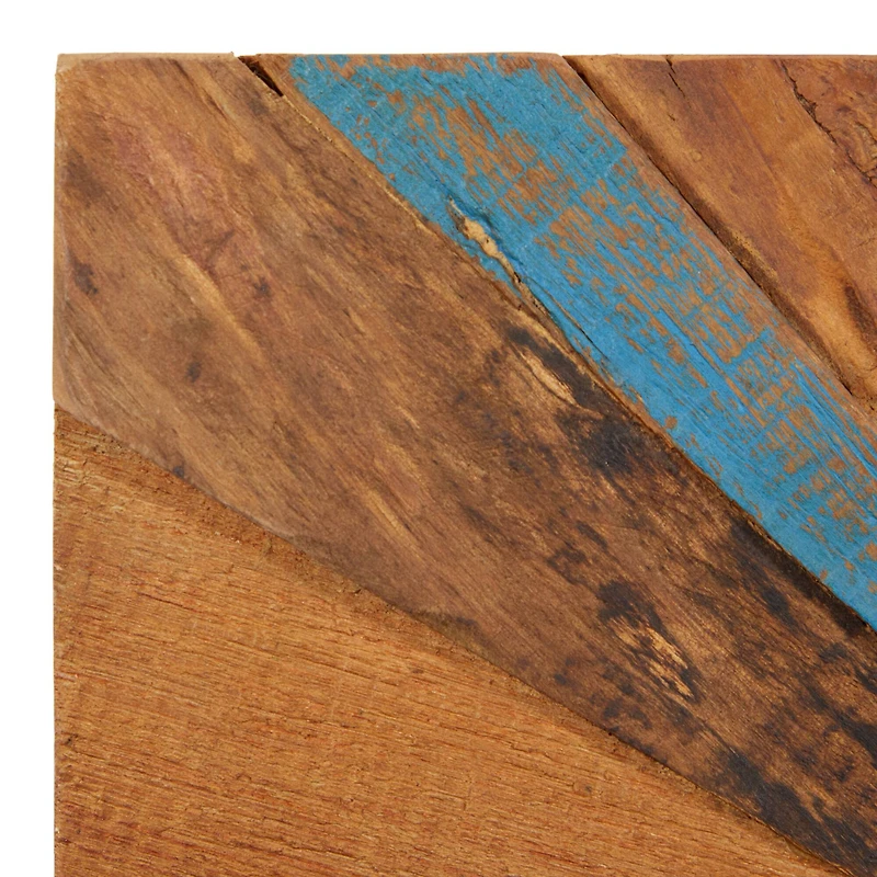 39" Brown Rustic Abstract Teak Wood Wall Decor