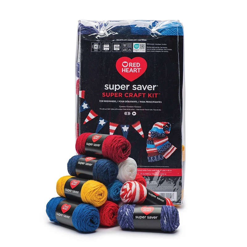 Red Heart® Super Saver® 12 Skein Super Craft Yarn Kit