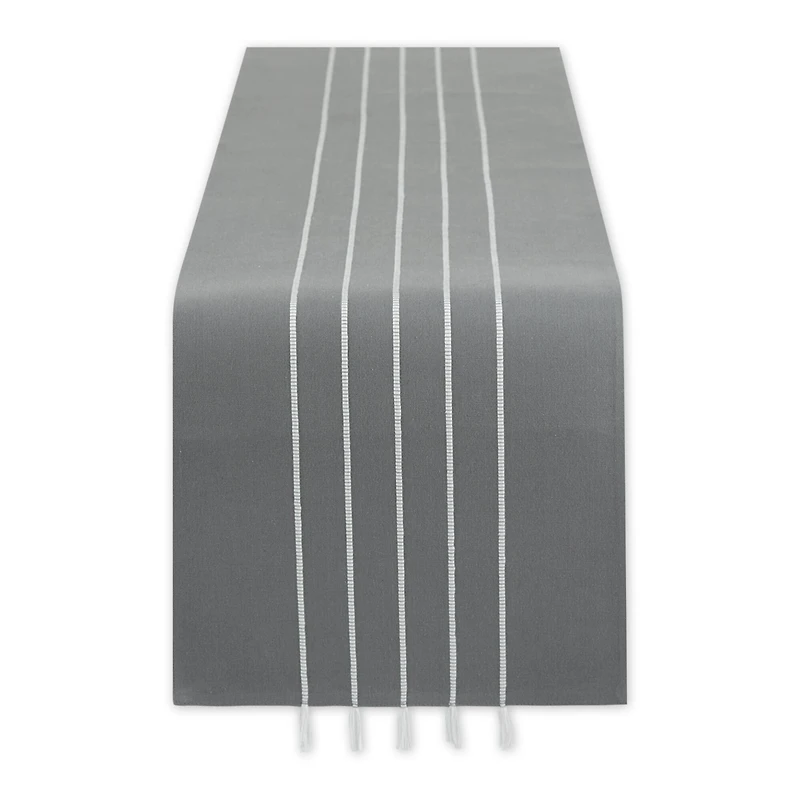 DII® 72" Striped Tassel Table Runner