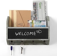 NEX™ Wall Mount Mail & Key Holder Organizer with Chalkboard Surface