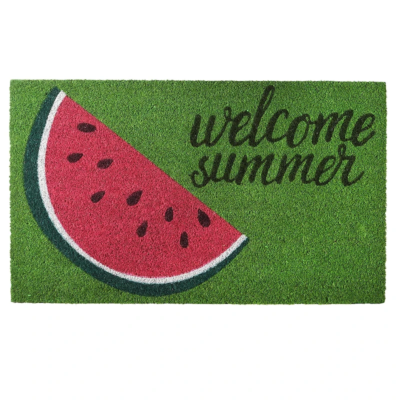 30" Welcome Summer Watermelon Coir Doormat