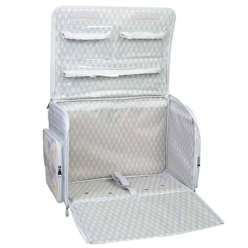 Everything Mary White 4-Wheels Deluxe Sewing Machine Storage Case