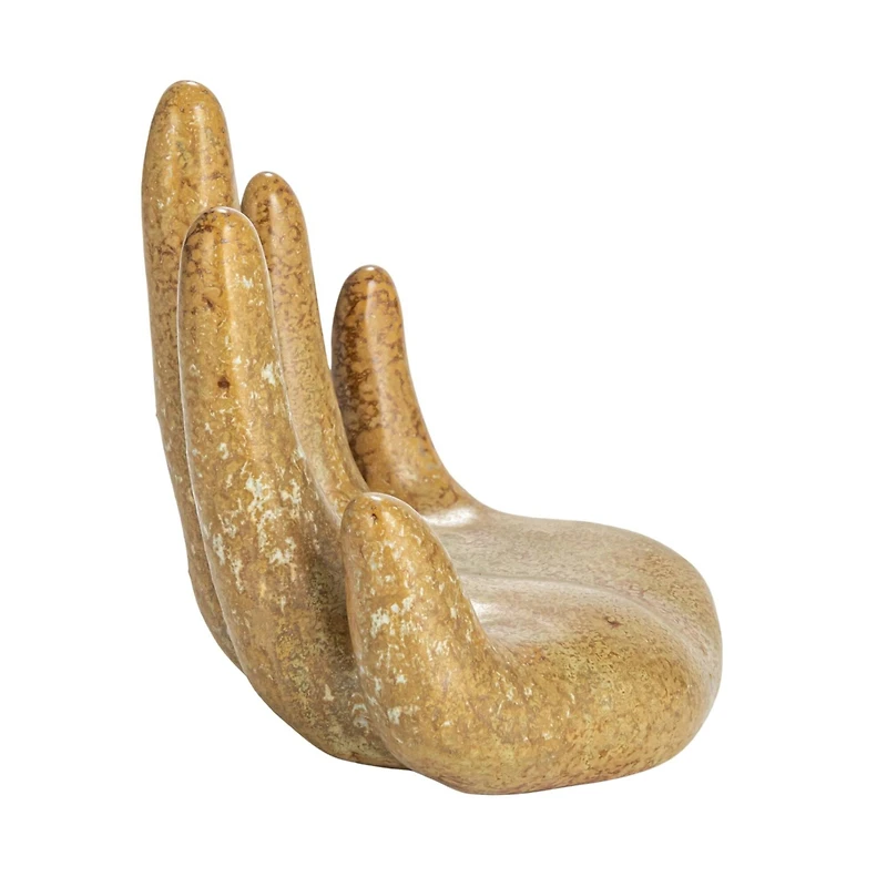 Hello Honey® 5.5" Brown Decorative Stoneware Hand with Reactive Glaze