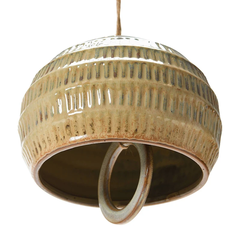 Hello Honey® 8" Stoneware Bell with Reactive Glaze