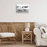 Stupell Industries Americana Barn Country Cows Flag Wall Plaque Art