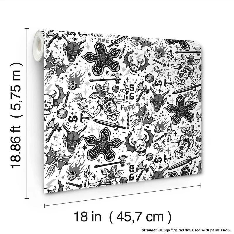 RoomMates Stranger Things Hellfire Club Black Peel & Stick Wallpaper