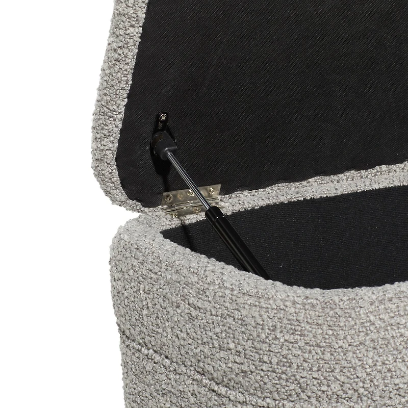 40" Contemporary Polyester & Wood Storage Bench