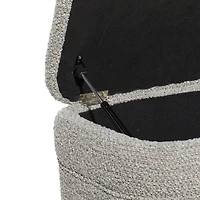 40" Contemporary Polyester & Wood Storage Bench