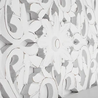 30" White Floating Wall Coat & Hat Hook Rack Shelf