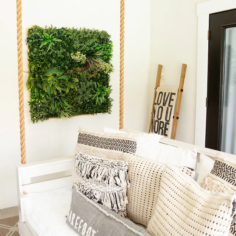 38" Framed Madagascar Forest Artificial Living Wall Art Panel