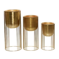 Gold Metal Contemporary Glam Planter Set