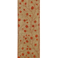 Reliant 2.5" x 10yd. Faux Linen Wired Natural Berries Ribbon