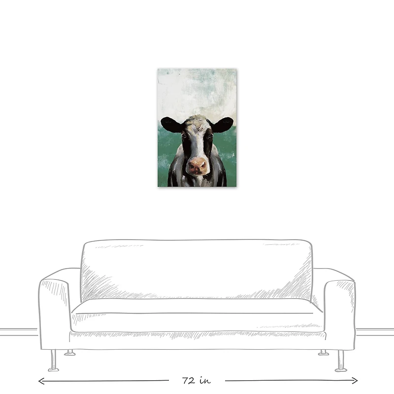 Cow Green Field 20" x 30" Canvas Wall Art