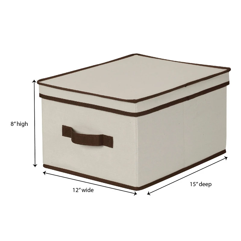 Household Essentials Canvas Storage Box with Lid