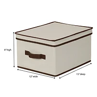 Household Essentials Canvas Storage Box with Lid