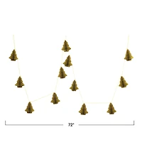 Hello Honey® 6ft. Green & Gold Glitter Handmade Recycled Paper Honeycomb Tree Garland