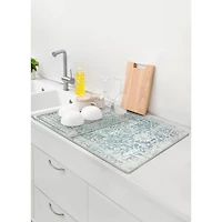 FloorPops Kilim Blue Stone Quick Drying Mat