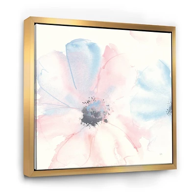 Designart - Pink Shabby Floral I - Shabby Chic Framed Canvas