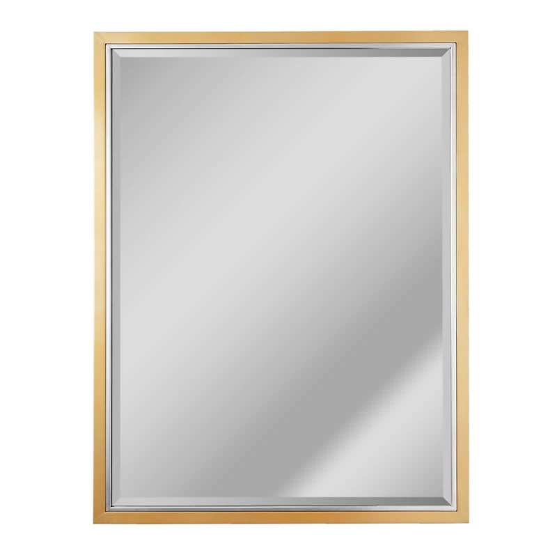 Brushed Brass/Chrome Metal Framed Beveled Edge Wall Mirror - 30" x 40"