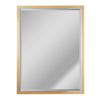 Brushed Brass/Chrome Metal Framed Beveled Edge Wall Mirror - 30" x 40"
