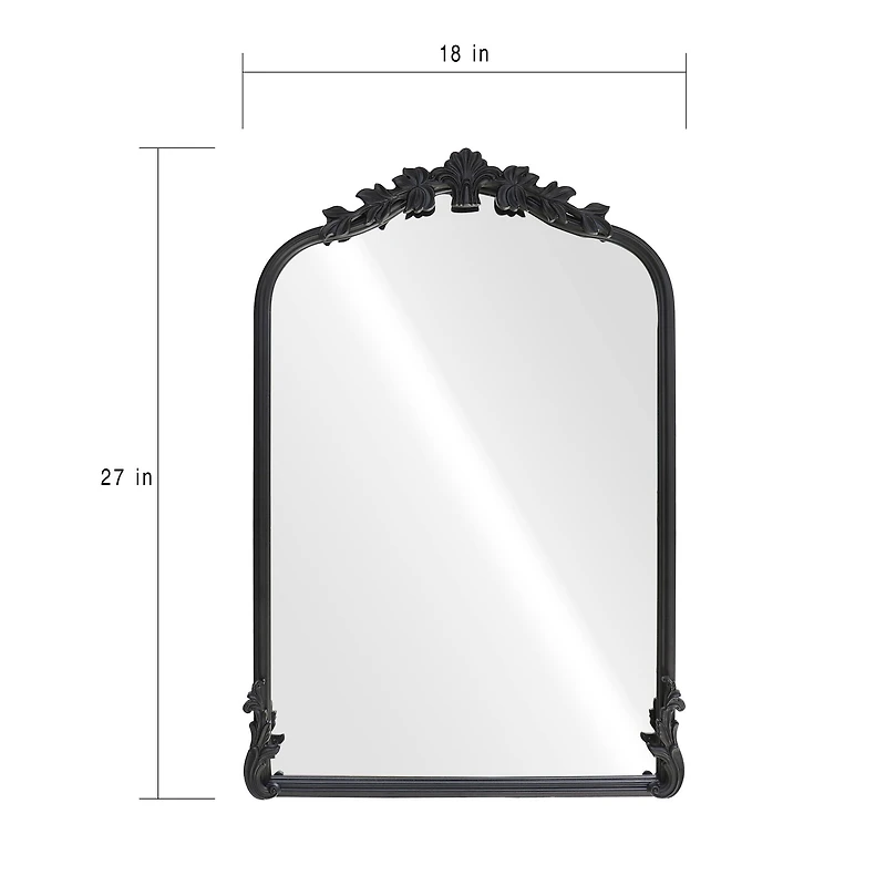 18" x 27" Ornate Arch Wall Mirror in Black Metal Frame by Ashland®
