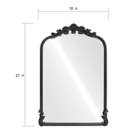 18" x 27" Ornate Arch Wall Mirror in Black Metal Frame by Ashland®
