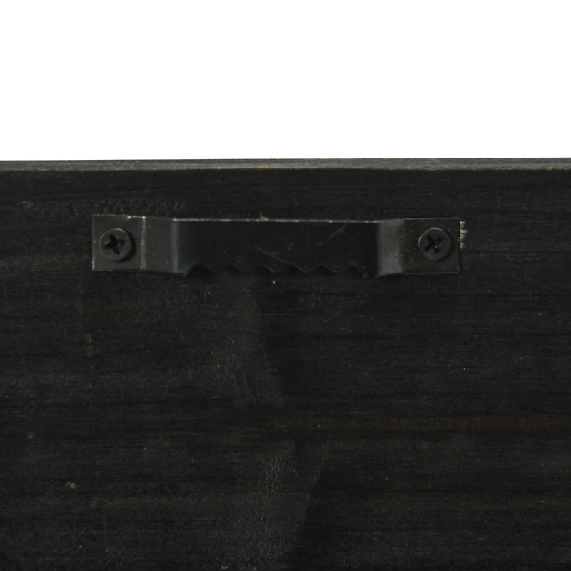 Hello Honey® Black Firwood & Rattan Wall Mirror