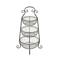 33" Black Iron Farmhouse 3 Tier Tray Stand