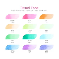 Ohuhu® Honolulu Brush & Chisel Dual Tip Pastel Tones Marker Set