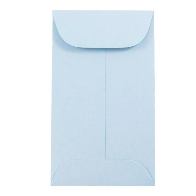 JAM Paper 2.5" x 4.25" Pastel Baby Blue Coin Business Envelopes, 50ct.